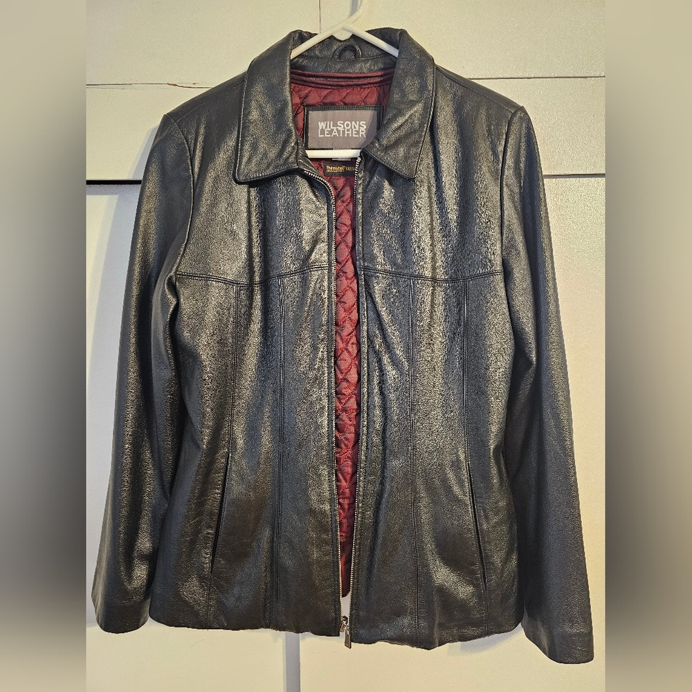 Women's Wilsons Leather Thinsulate Ultra Insulation Blk Jacket Size M Like New